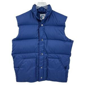 Vintage Sherpa by Crawford House Men's Down Filled Puffer Vest Blue Size Large